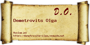 Demetrovits Olga névjegykártya